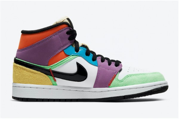 New Air Jordan 1 Mid SE Multicolor Provides Spirited Spring Style Youth CW1140 100 