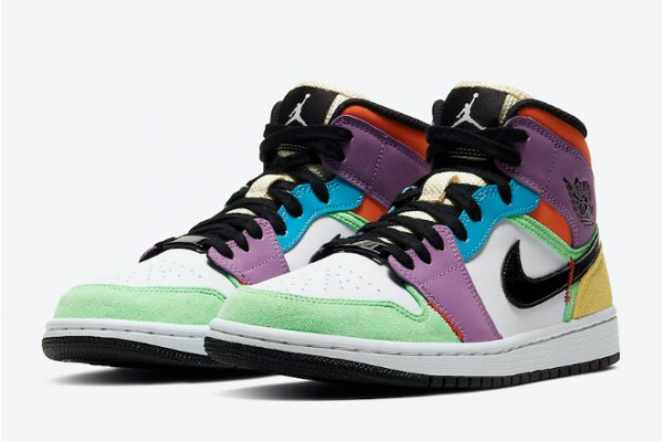 New Air Jordan 1 Mid SE Multicolor Provides Spirited Spring Style Youth CW1140 100 