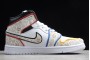 Cheap Air Jordan 1 Mid SE White Black Red Blue Yellow Mens BQ6827 100 