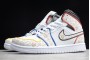 Cheap Air Jordan 1 Mid SE White Black Red Blue Yellow Mens BQ6827 100 