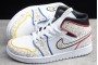 Cheap Air Jordan 1 Mid SE White Black Red Blue Yellow Mens BQ6827 100 