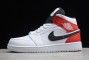 Newest Air Jordan 1 Mid White Black Gym Red Mens 554724 116 