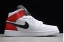 Newest Air Jordan 1 Mid White Black Gym Red Mens 554724 116 