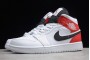 Newest Air Jordan 1 Mid White Black Gym Red Mens 554724 116 