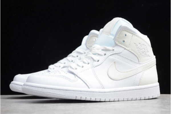 Best Air Jordan 1 Mid White White White For Sale Youth BQ6472 112 