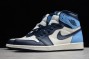 New Air Jordan 1 Retro High OG Obsidian Sail University Blue Mens 555088 140 