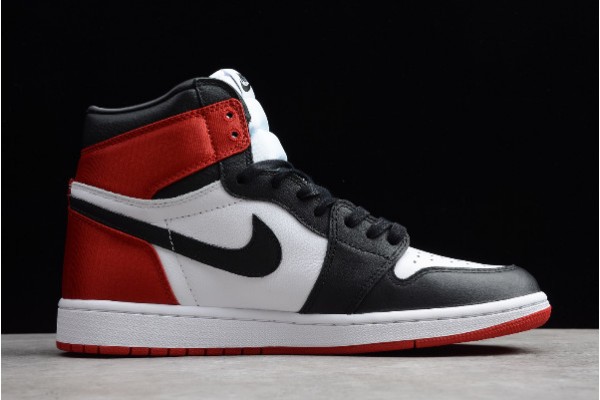 Fashion Air Jordan 1 Retro High Satin Black Toe Womens CD0461 016 