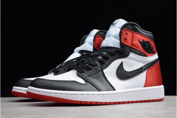 Fashion Air Jordan 1 Retro High Satin Black Toe Womens CD0461 016 