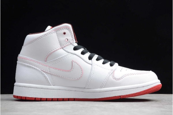 2021 Air Jordan 1 Retro Mid White Gym Red Youth 554724 103 