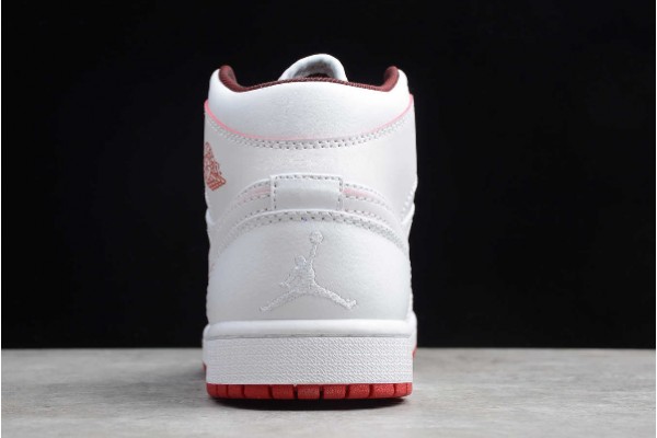 2021 Air Jordan 1 Retro Mid White Gym Red Youth 554724 103 