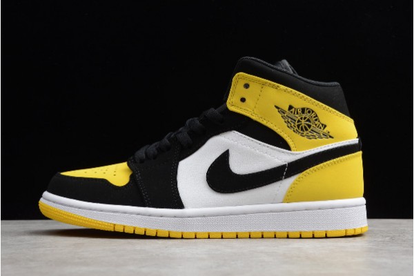 Best Air Jordan Retro I 1 Mid Se Yellow Toe Black Tour White 852542 071 