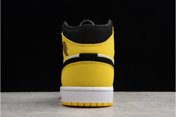 Best Air Jordan Retro I 1 Mid Se Yellow Toe Black Tour White 852542 071 