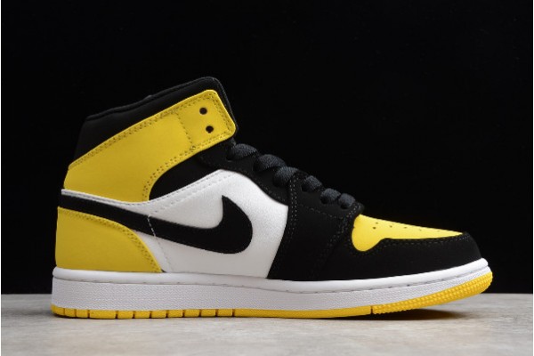 Best Air Jordan Retro I 1 Mid Se Yellow Toe Black Tour White 852542 071 