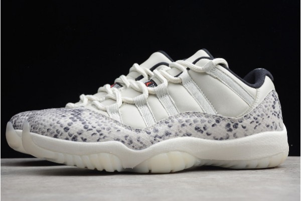 Newest Air Jordan 11 Low Snakeskin Light Bone University Grey Men CD6846 002 