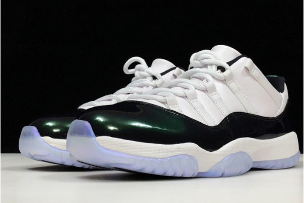 Best Air Jordan 11 Retro Low Emerald White Men 528895 145 