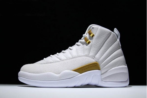 Newest Air Jordan 12 OVO White Gold Men 873864 102 