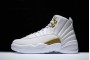 Newest Air Jordan 12 OVO White Gold Men 873864 102 