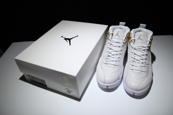 Newest Air Jordan 12 OVO White Gold Men 873864 102 