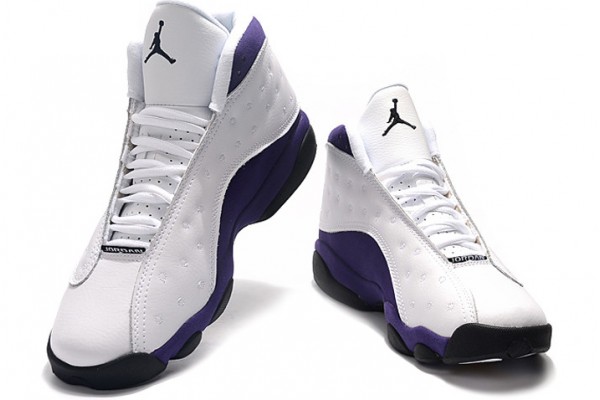 2021 Air Jordan 13 Lakers White Black Court Purple University Gold For Sale 414571 105 