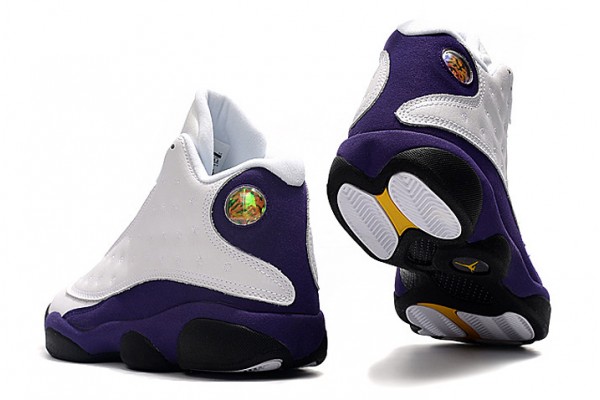 2021 Air Jordan 13 Lakers White Black Court Purple University Gold For Sale 414571 105 