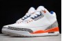 Cheap Air Jordan 3 Knicks White Old Royal University Orange Tech Grey For Sale Men 136064 148 