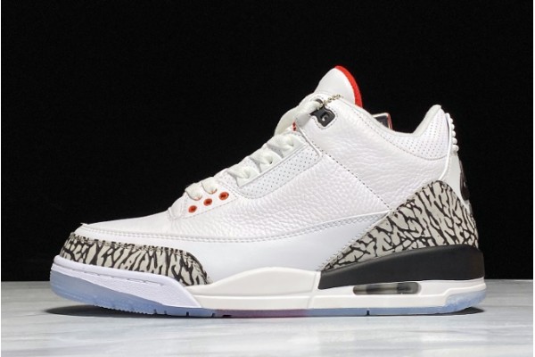 Fashion Air Jordan 3 NRG Free Throw Line White Black Fire Red Cement Grey Mens 923096 101 