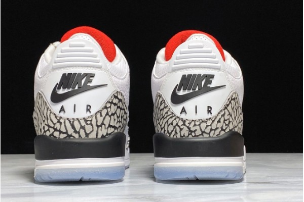 Fashion Air Jordan 3 NRG Free Throw Line White Black Fire Red Cement Grey Mens 923096 101 