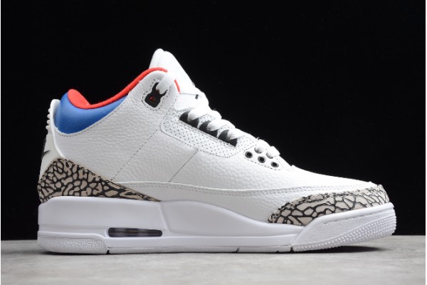 Best Air Jordan 3 Retro White Fire Red Blue Grey Cement AJ3 Basketball Shoes Mens AQ3835 325 