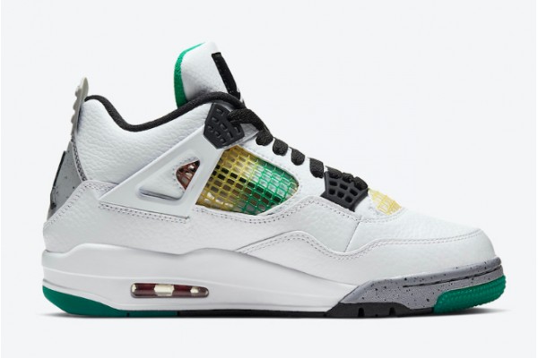 Best Air Jordan 4 IV Retro Rasta Lucid Green White AJ4 Basketball Shoes Mens AQ9129 100 