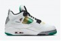 Best Air Jordan 4 IV Retro Rasta Lucid Green White AJ4 Basketball Shoes Mens AQ9129 100 