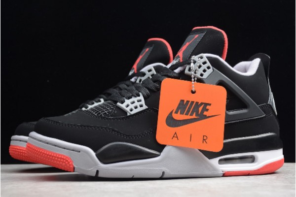 Cheap Air Jordan 4 Retro OG Bred Black Cement Grey Summit White Fire Red Mens 308497 060 