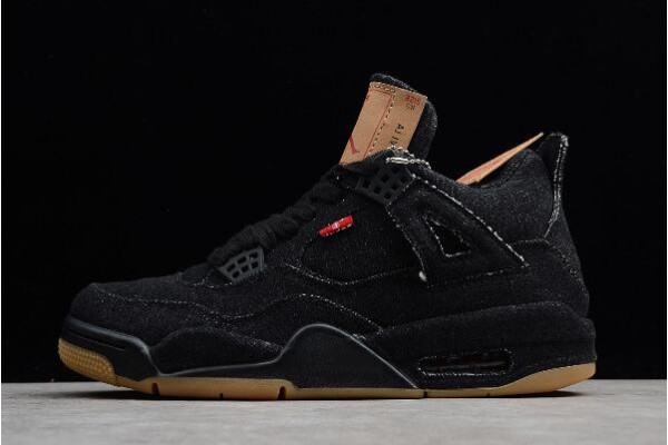 Hot Air Jordan 4 Retro x Levi's Black Denim 2018 Youth AO2571 001 