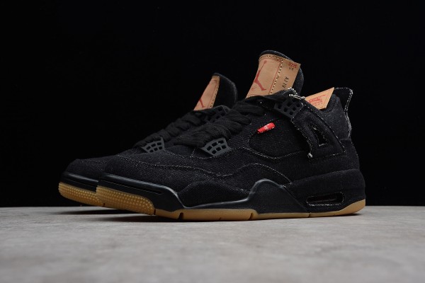 Hot Air Jordan 4 Retro x Levi's Black Denim 2018 Youth AO2571 001 