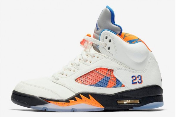 Hot Air Jordan 5 International Flight Sail Orange Peel Black Hyper Royal Men 136027 148 