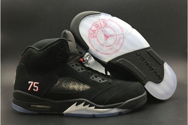 Newest Air Jordan 5 PSG Black White Challenge Red Men AV9175 001 