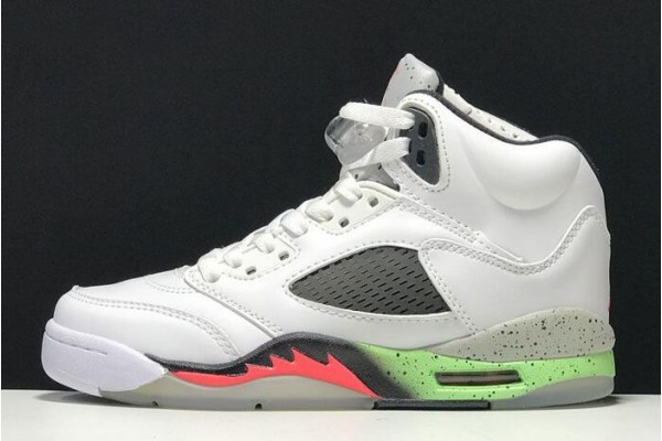 Cheap Air Jordan 5 Retro Poison Green White Infrared 23 Light Poison Green Black Youth 136027 115 