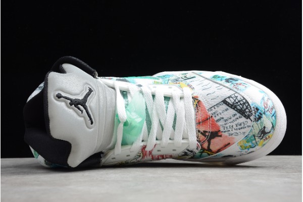 Hot Air Jordan 5 V Retro Wings White Aqua Multi Color AJ5 Basketball Shoes Men AV2405 900 