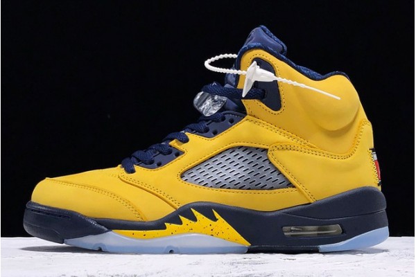 Newest Air Jordan 5 V SE Michigan Fab Five Armarillo Yellow AJ5 Basketball Shoes CQ9541 704 