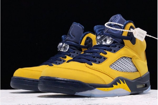 Newest Air Jordan 5 V SE Michigan Fab Five Armarillo Yellow AJ5 Basketball Shoes CQ9541 704