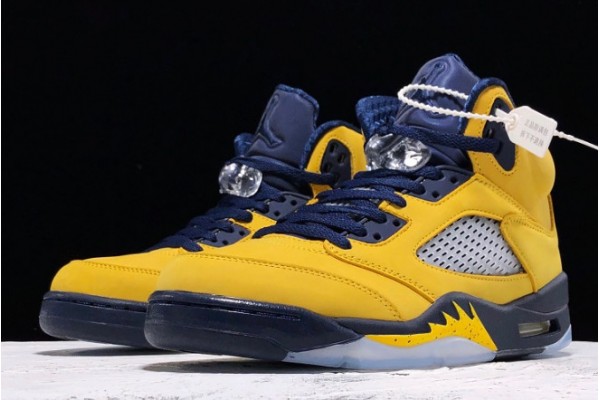 Newest Air Jordan 5 V SE Michigan Fab Five Armarillo Yellow AJ5 Basketball Shoes CQ9541 704 