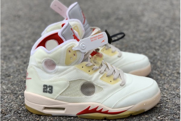 2021 Air Jordan 5 White Fire Red For Sale Men CT8480 002 