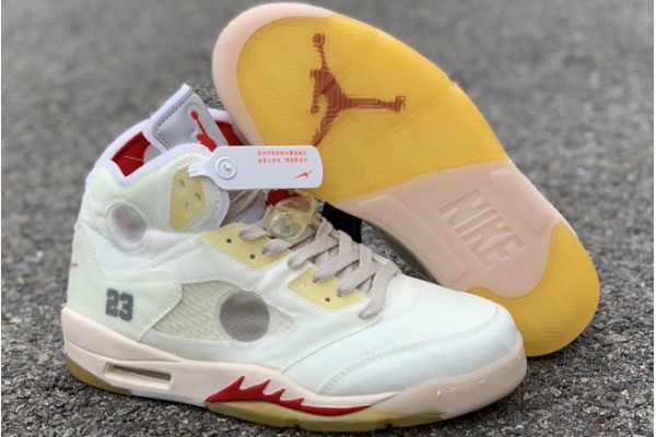 2021 Air Jordan 5 White Fire Red For Sale Men CT8480 002 