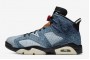 2021 Air Jordan 6 Retro Washed Denim Black Sail Men CT5350 401 