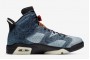 2021 Air Jordan 6 Retro Washed Denim Black Sail Men CT5350 401 